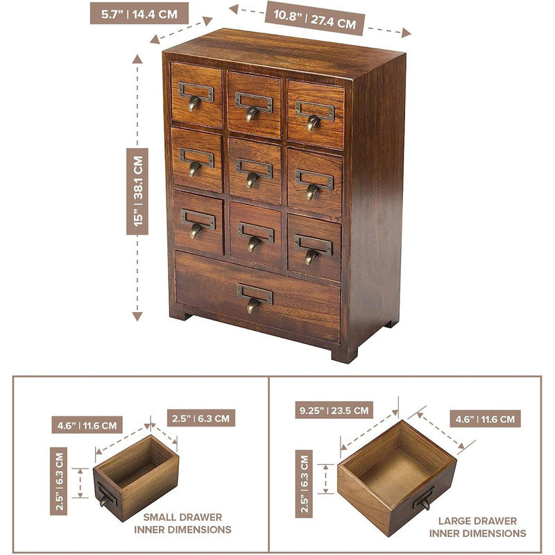 Red Barrel Studio® Library Card Catalog Solid Wood Small Curio